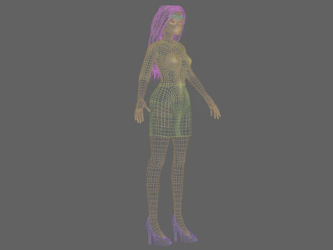 Standard cartoon girl V31288 3D Model
