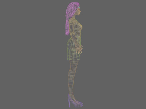 Standard cartoon girl V31288 3D Model