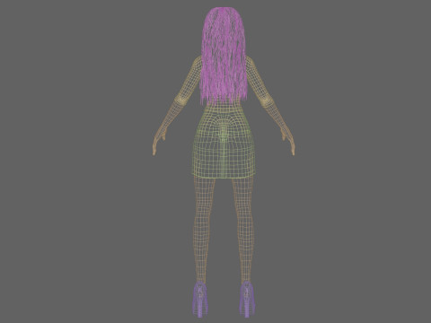 Standard cartoon girl V31288 3D Model