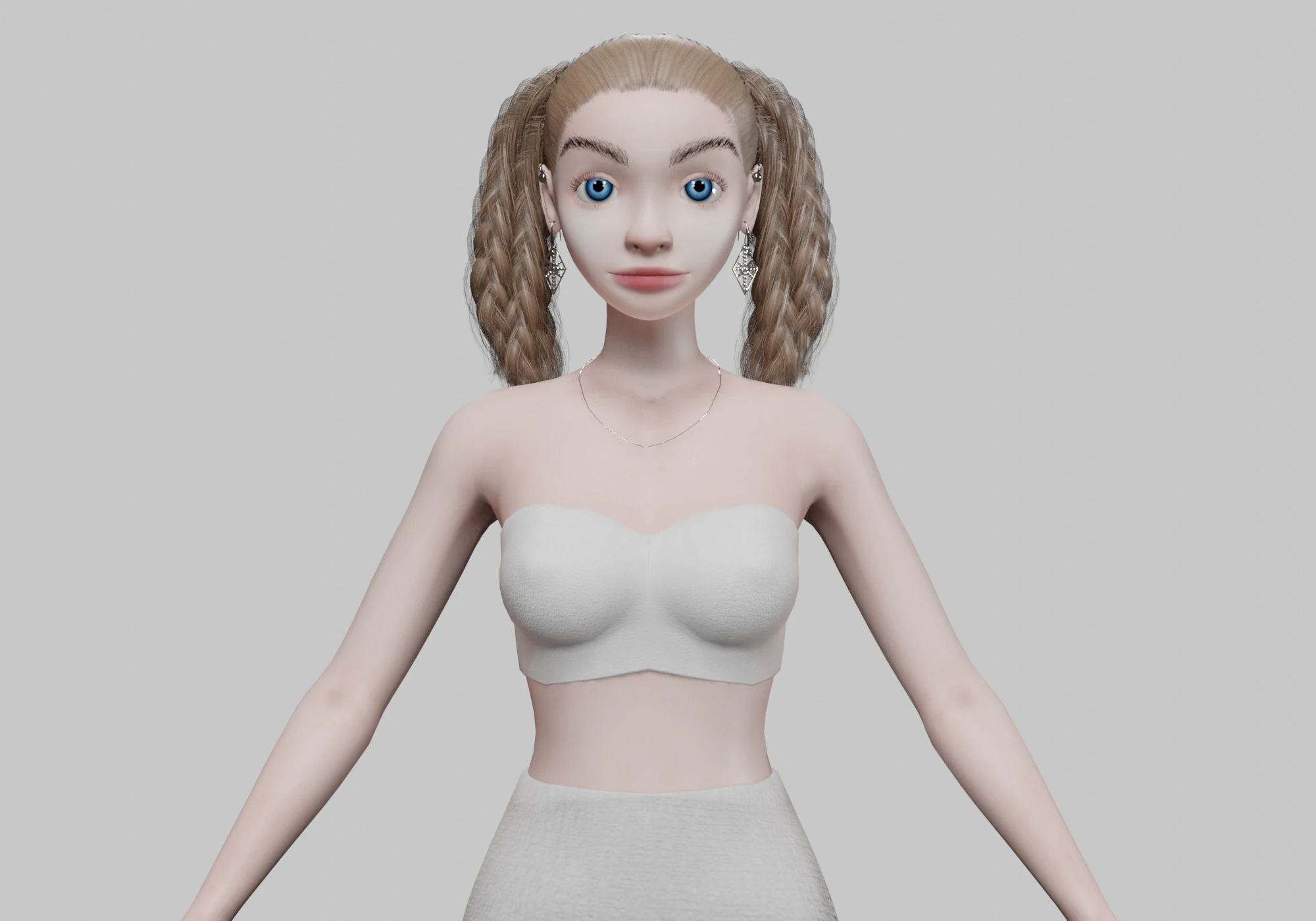 Standard young girl V36600 3D Model .c4d .max .obj .3ds .fbx .stl .blend 