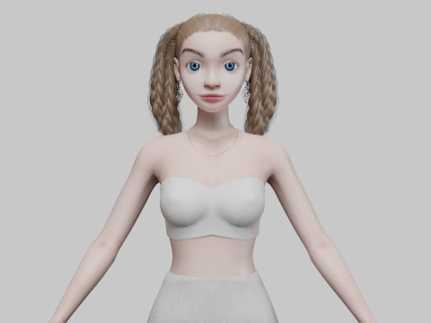 Standard young girl V36600 3D 模型