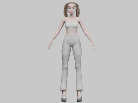 Standard young girl V36600 3D Model