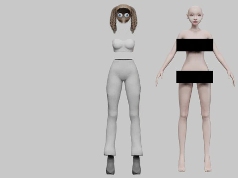 Standard young girl V36600 3D Model