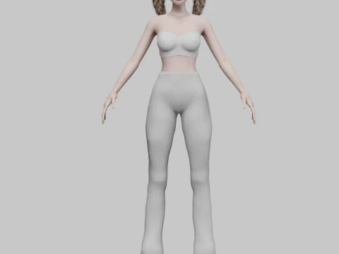 Standard young girl V36600 3D Model
