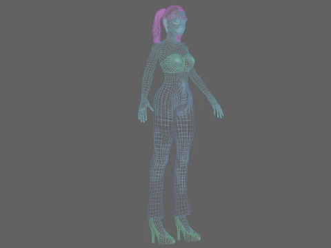 Standard young girl V36600 3D Model