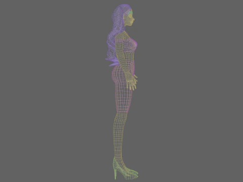 Stylized cartoon girl V33614 3D Model