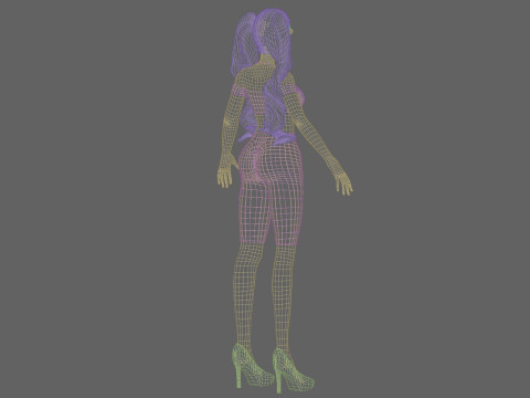 Stylized cartoon girl V33614 Model 3D