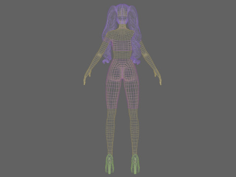 Stylized cartoon girl V33614 Model 3D