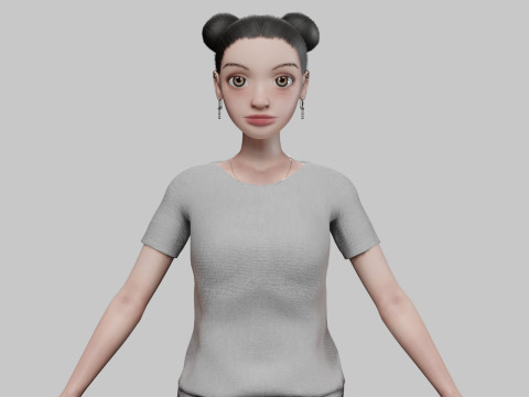 Stylized young girl V21193 3D Model