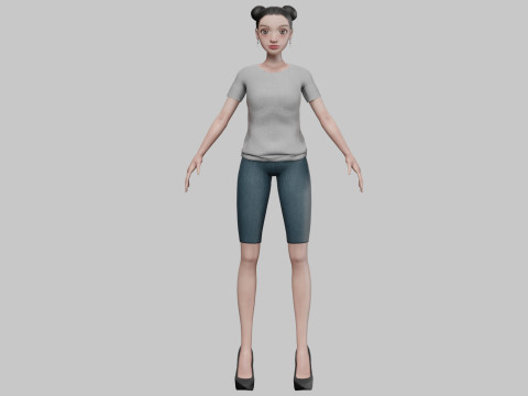 Stylized young girl V21193 Model 3D