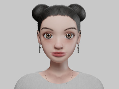 Stylized young girl V21193 Model 3D
