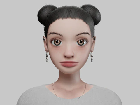 Stylized young girl V21193 3D Model