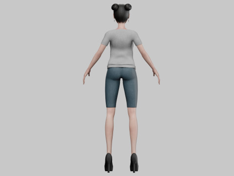 Stylized young girl V21193 Model 3D