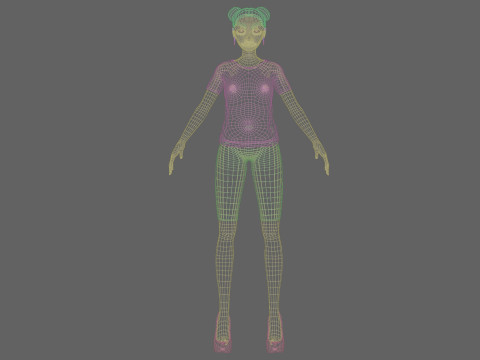 Stylized young girl V21193 Model 3D
