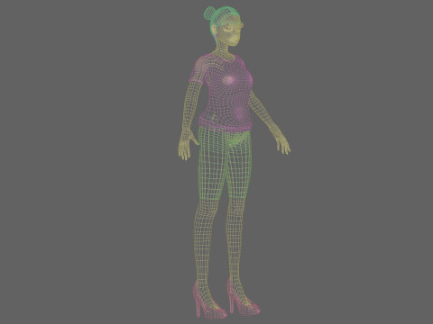 Stylized young girl V21193 Model 3D
