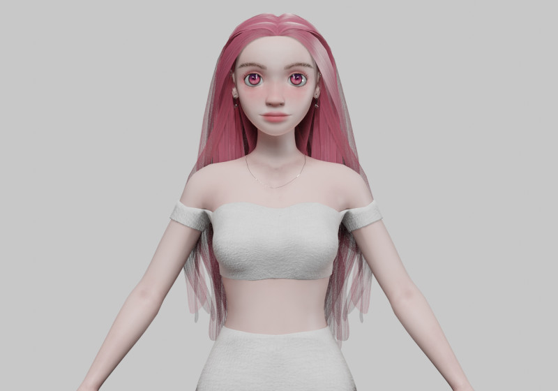 Sweet cartoon girl V29766 Modelo 3D .c4d .max .obj .3ds .fbx .stl .blend 