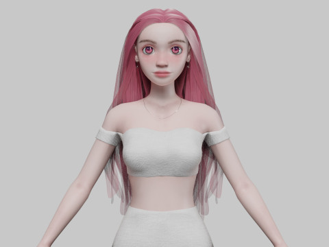 Sweet cartoon girl V29766 Model 3D