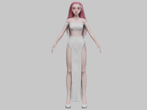 Sweet cartoon girl V29766 Modelo 3D