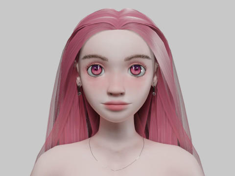 Sweet cartoon girl V29766 Modelo 3D