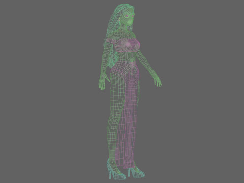 Sweet cartoon girl V29766 Modelo 3D
