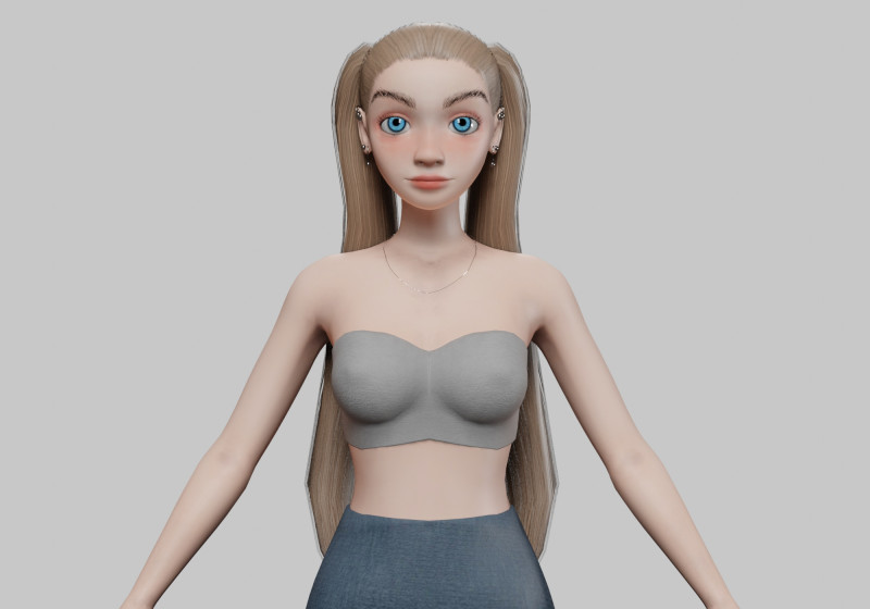 Sweet pretty girl V20856 3D Model .c4d .max .obj .3ds .fbx .stl .blend 