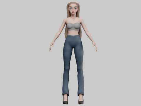 Sweet pretty girl V20856 3D Model