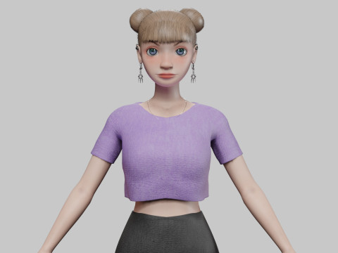 Sweet young girl V23112 3D Model