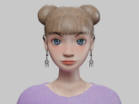 Sweet young girl V23112 3D 모델