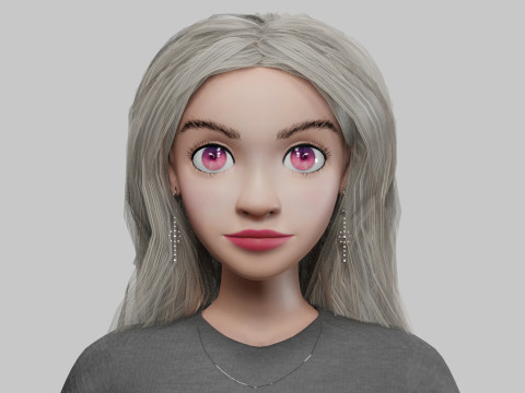 Teen cartoon girl V38982 Model 3D