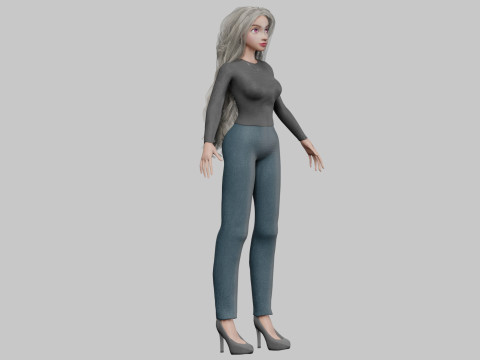 Teen cartoon girl V38982 Model 3D