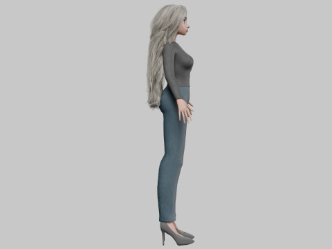 Teen cartoon girl V38982 Model 3D