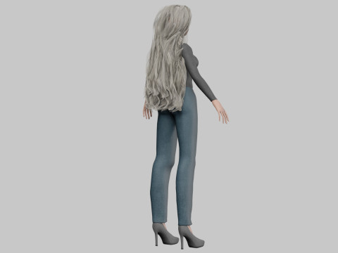 Teen cartoon girl V38982 Model 3D