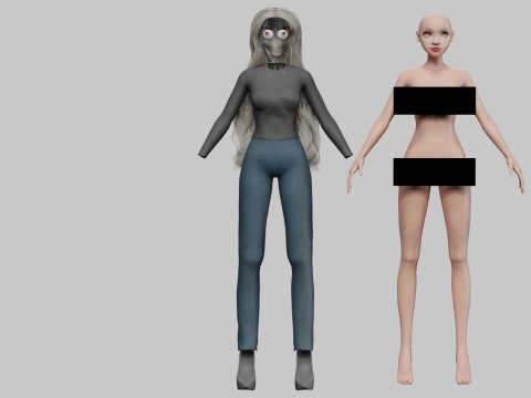 Teen cartoon girl V38982 Model 3D