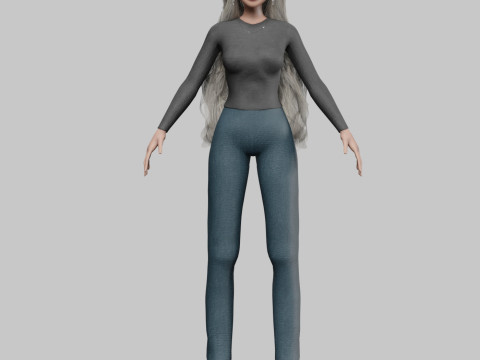 Teen cartoon girl V38982 Model 3D