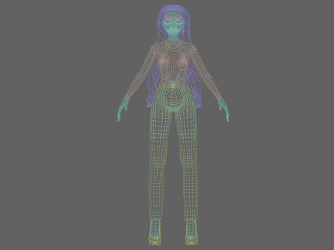 Teen cartoon girl V38982 Model 3D