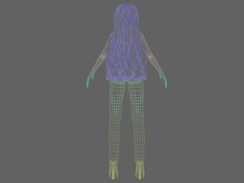 Teen cartoon girl V38982 Model 3D