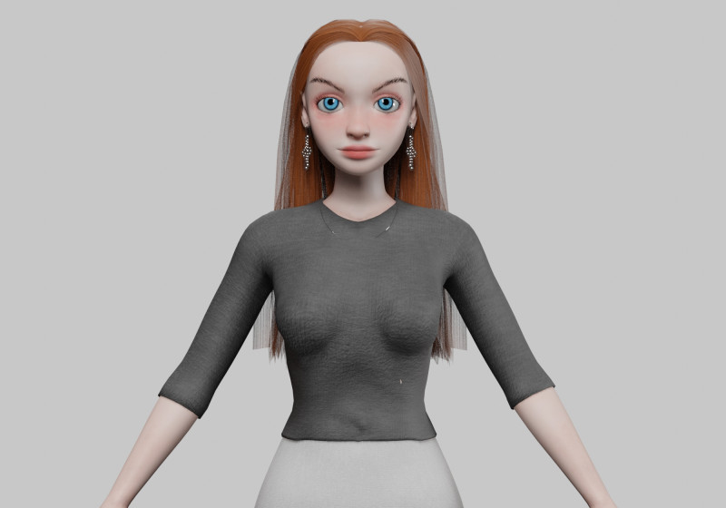 Teen young girl V30438 Modelo 3D .c4d .max .obj .3ds .fbx .stl .blend 