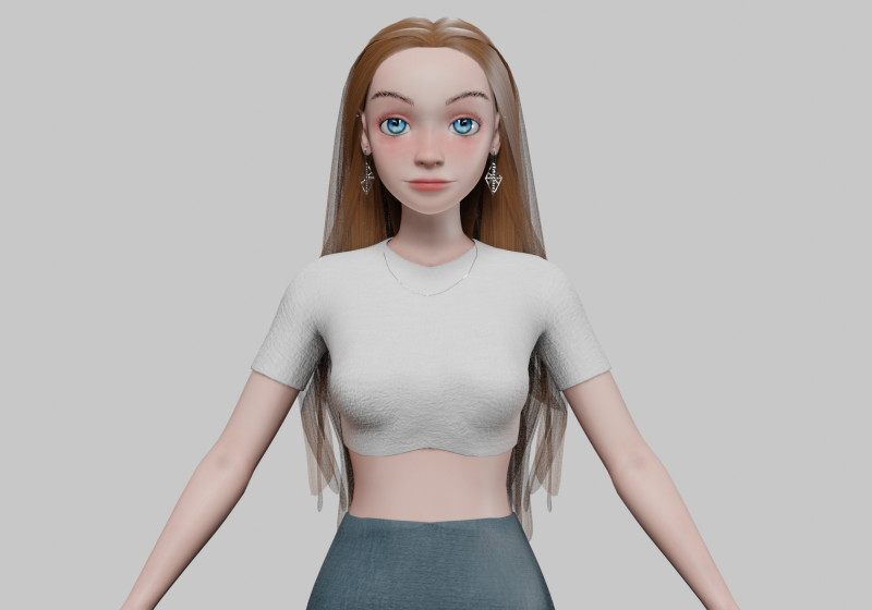 Young basic girl V33572 3D-Modell .c4d .max .obj .3ds .fbx .stl .blend 