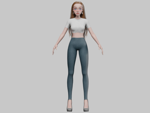 Young basic girl V33572 3D-Modell