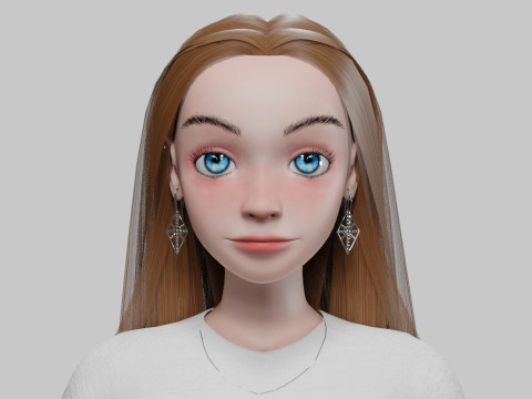 Young basic girl V33572 3D-Modell