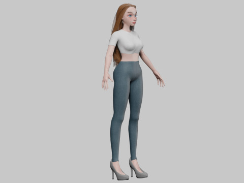 Young basic girl V33572 3D-Modell
