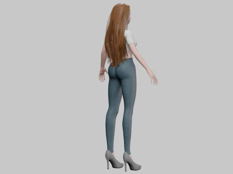 Young basic girl V33572 3D Model