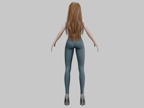 Young basic girl V33572 3D-Modell
