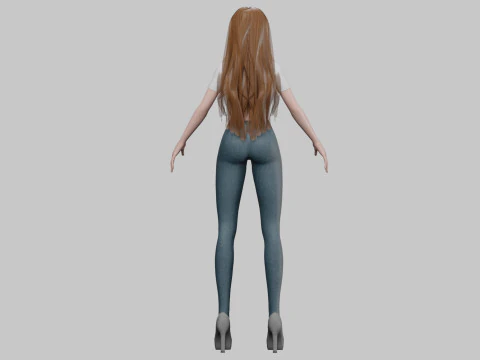 Young basic girl V33572 3D Model