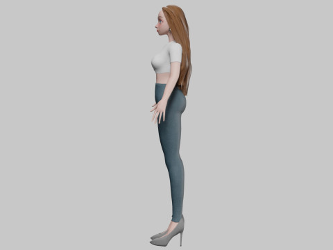 Young basic girl V33572 3D-Modell