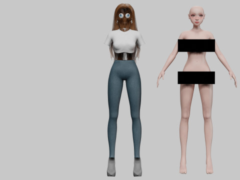 Young basic girl V33572 3D-Modell