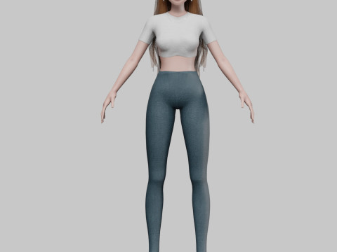 Young basic girl V33572 3D-Modell
