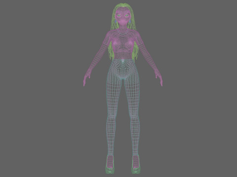 Young basic girl V33572 3D-Modell