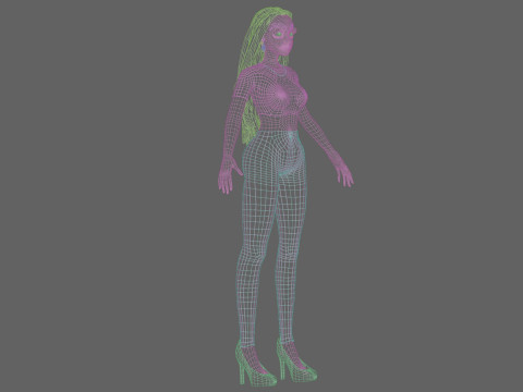 Young basic girl V33572 3D-Modell