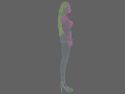 Young basic girl V33572 3D Model